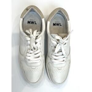 Madewell Court Sneakers in White Leather Ivory Multi